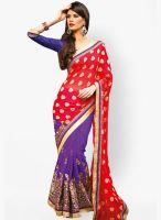 Triveni Sarees Purple Embroidered Saree