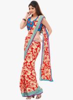 Triveni Sarees Red Printed Saree
