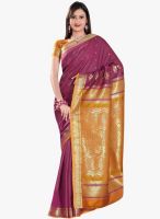 Triveni Sarees Wine Embroidered Saree