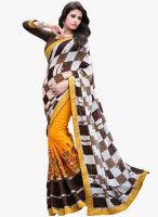 Triveni Sarees Yellow Border Worked Festival Saree