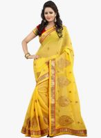 Triveni Sarees Yellow Embroidered Festival Saree