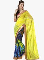 Triveni Sarees Yellow Printed Saree