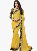 Triveni Sarees Yellow Printed Saree