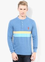 U.S. Polo Assn. Blue Striped Henley T-Shirt