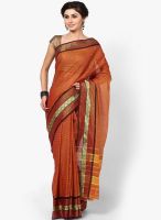 Urban Vastra Cotton Orange Saree