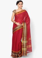 Urban Vastra Cotton Red Saree