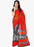 Vaamsi Orange Printed Saree