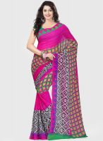 Vaamsi Pink Printed Saree