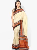 Vaishali Beige Printed Silk Blend Saree