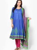 Vedic Blue Printed Anarkali