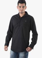 Vintage Black Slim Fit Casual Shirt