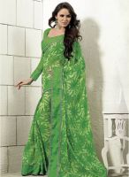 Vishal Green Printed Saree