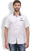 Volume Zero Men's Solid Casual White Shirt