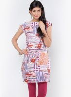 W White Printed Kurtis