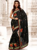 Xclusive Chhabra Black Embroidered Saree