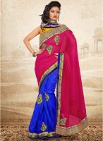 Xclusive Chhabra Magenta Embroidered Saree