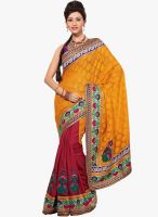 Xclusive Chhabra Mustard Yellow Embroidered Saree