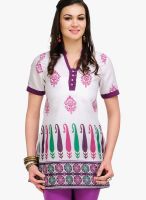 Yepme White Printed Kurtis