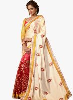 7 Colors Lifestyle Beige Embroidered Saree