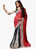 7 Colors Lifestyle Pink Embroidered Sarees