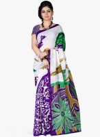 7 Colors Lifestyle White Printed Saree