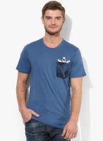 Adidas Originals Shark Pocket Blue Skateboarding Round Neck T-Shirt