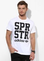 Adidas Originals Spr Graphic White Round Neck T-Shirt