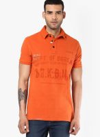 Breakbounce Orange Solid Polo T-Shirts