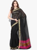 Bunkar Black Printed Silk Blend Saree