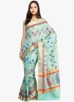 Bunkar Green Printed Chanderi Saree