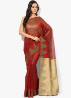 Bunkar Maroon Embellished Saree