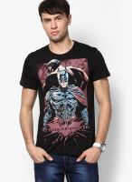 Batman Black Printed Round Neck T-Shirts