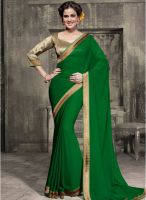 Desi Look Green Solid Saree