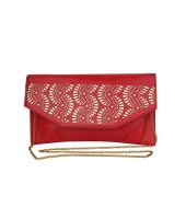Do Bhai Red Non Leather Clutch