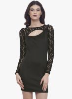 Faballey Black Solid Bodycon Dress