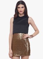 Faballey Golden Embellished Bodycon Dress