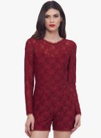 Faballey Maroon Lace Jumpsuit