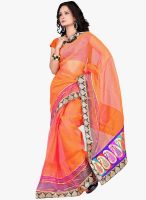 Florence Orange Embroidered Saree