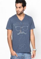 Forca By Lifestyle Blue V Neck T Shirt