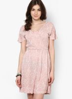 French Connection Peach Colored Printed Shift Dress