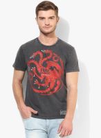 Game Of Thrones Black Printed Round Neck T-Shirt
