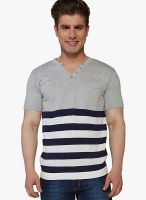 Globus Grey Striped Henley T-Shirts