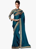 Hypnotex Blue Embroidered Saree
