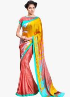 Hypnotex Yellow Embroidered Sarees