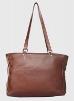 I Know Brown Leather Tote Bag