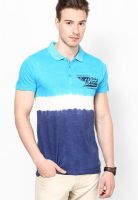 Incult Blue Printed Polo T-Shirts