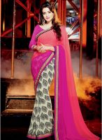 Inddus Pink Embroidered Saree