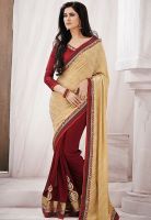 Indian Women By Bahubali Beige Sarees