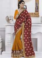 Indian Women By Bahubali Maroon Embellished Saree