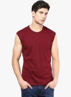 Izinc Maroon Round Neck T-Shirt